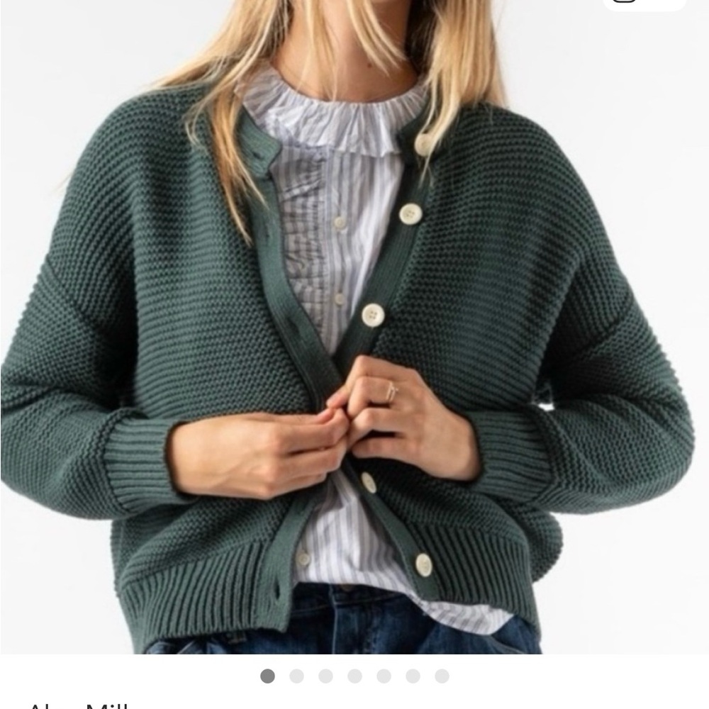 Alex Mill Women's Dark Green Cotton Cardigan sz L